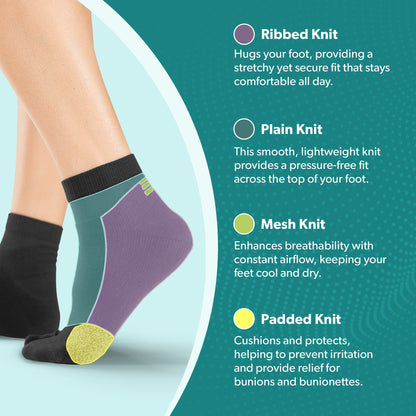 Bunion Relief Socks (1 Pair) - Split-Toe Compression Socks for Cushioned Bunion Support and Hallux Valgus Pain Relief