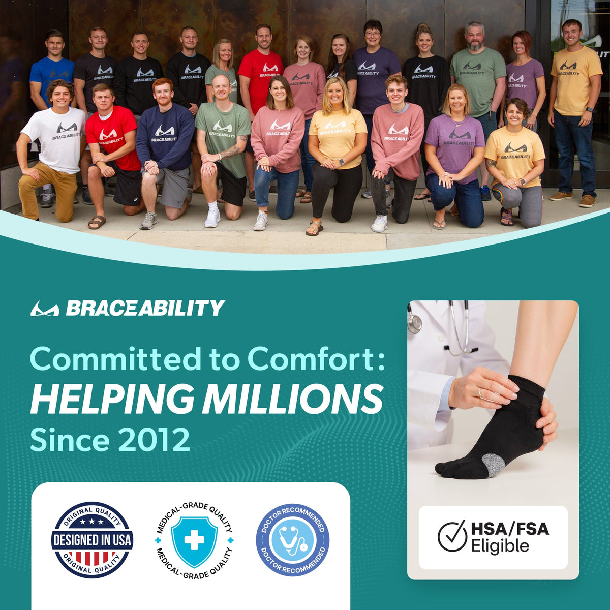 Bunion Relief Socks (1 Pair) - Split-Toe Compression Socks for Cushioned Bunion Support and Hallux Valgus Pain Relief