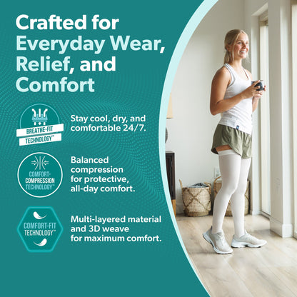 Anti-Embolism Stockings - Thigh-High Post Surgery Compression Socks for DVT, Varicose Veins and Edema (1 Pair)