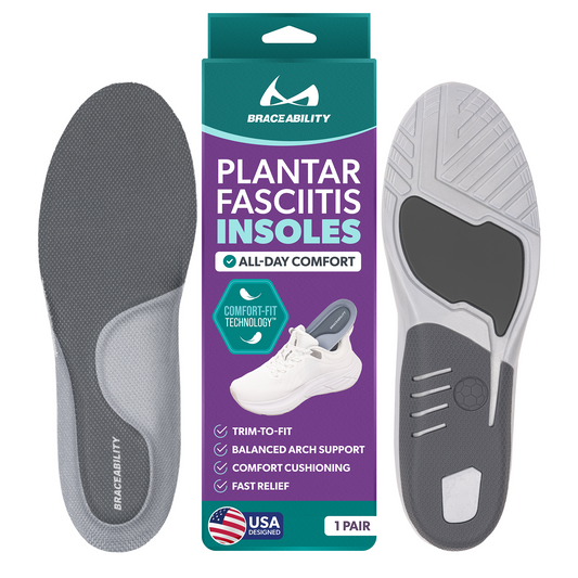 Plantar Fasciitis Insoles - Arch Support Orthotic Shoe Inserts for Achilles Tendonitis and Heel Spurs Relief (1 Pair)