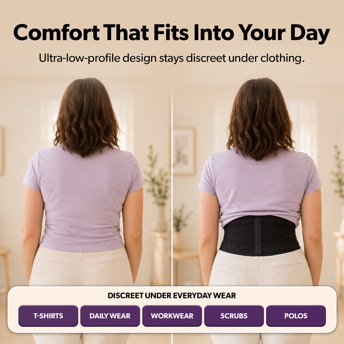 Women's Premium Lumbar Back Brace for Lower Back Pain and Posture Support