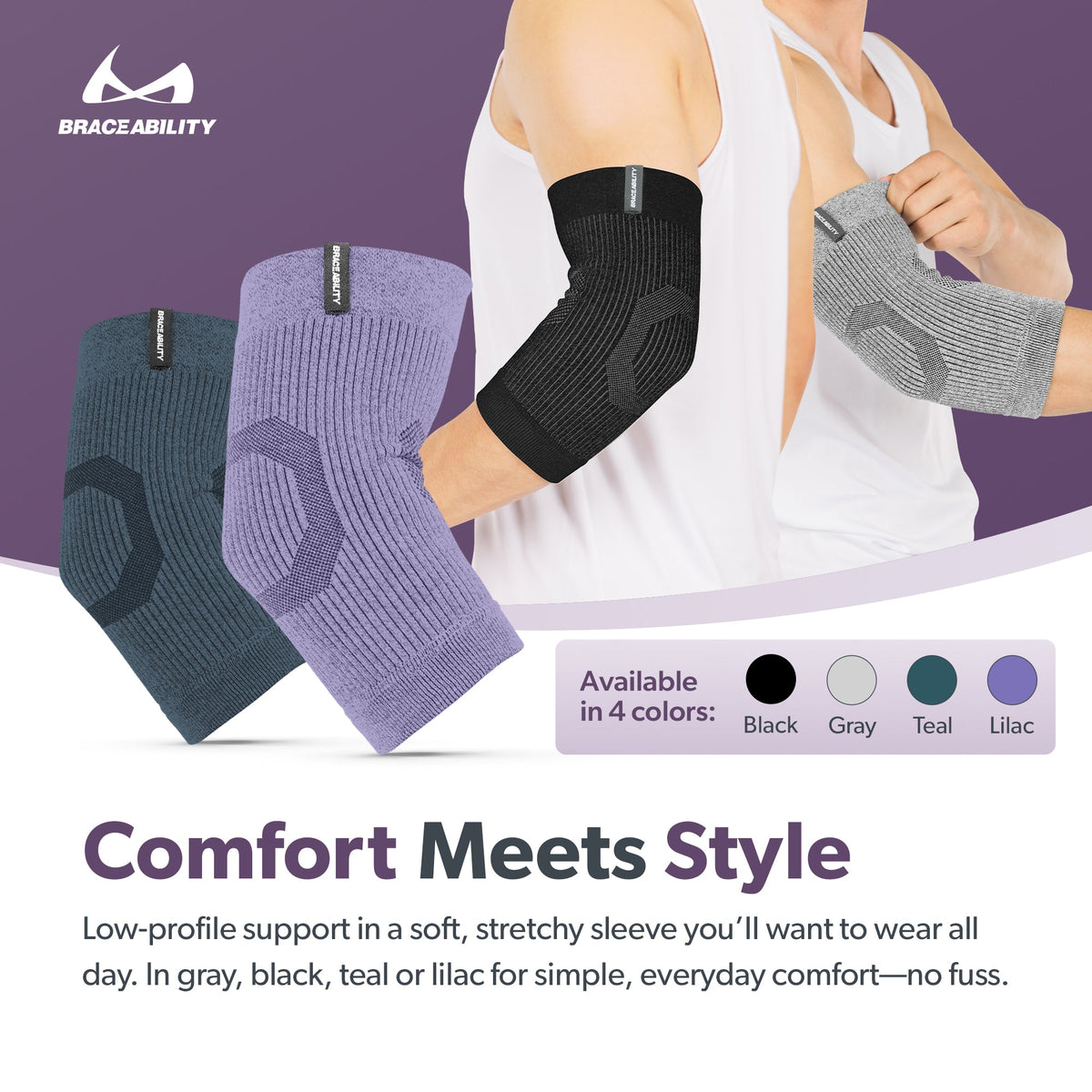 Comfort Elbow Sleeve – Lightweight Compression Support for Elbow Pain, Tendonitis, Arthritis and Injury Recovery