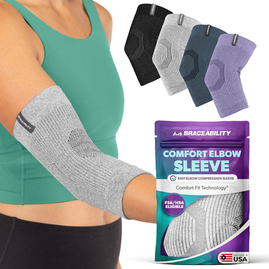 Comfort Elbow Sleeve – Lightweight Compression Support for Elbow Pain, Tendonitis, Arthritis and Injury Recovery