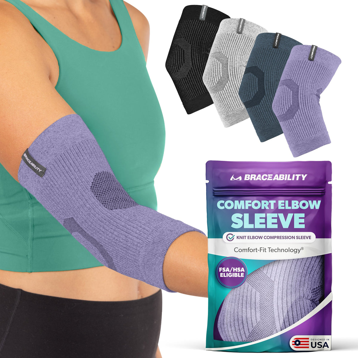 Comfort Elbow Sleeve – Lightweight Compression Support for Elbow Pain, Tendonitis, Arthritis and Injury Recovery