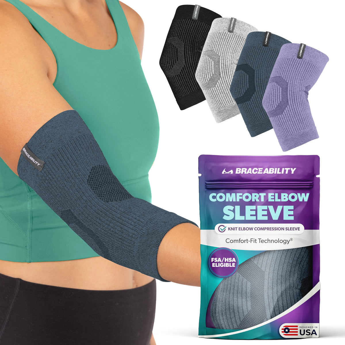 Comfort Elbow Sleeve – Lightweight Compression Support for Elbow Pain, Tendonitis, Arthritis and Injury Recovery