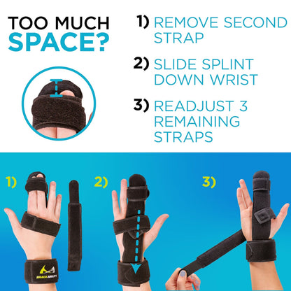 Dupuytren's Contracture & Metacarpal Fracture Splint | Hand & Two Finger Extension Brace for Index, Middle, Ring or Pinky