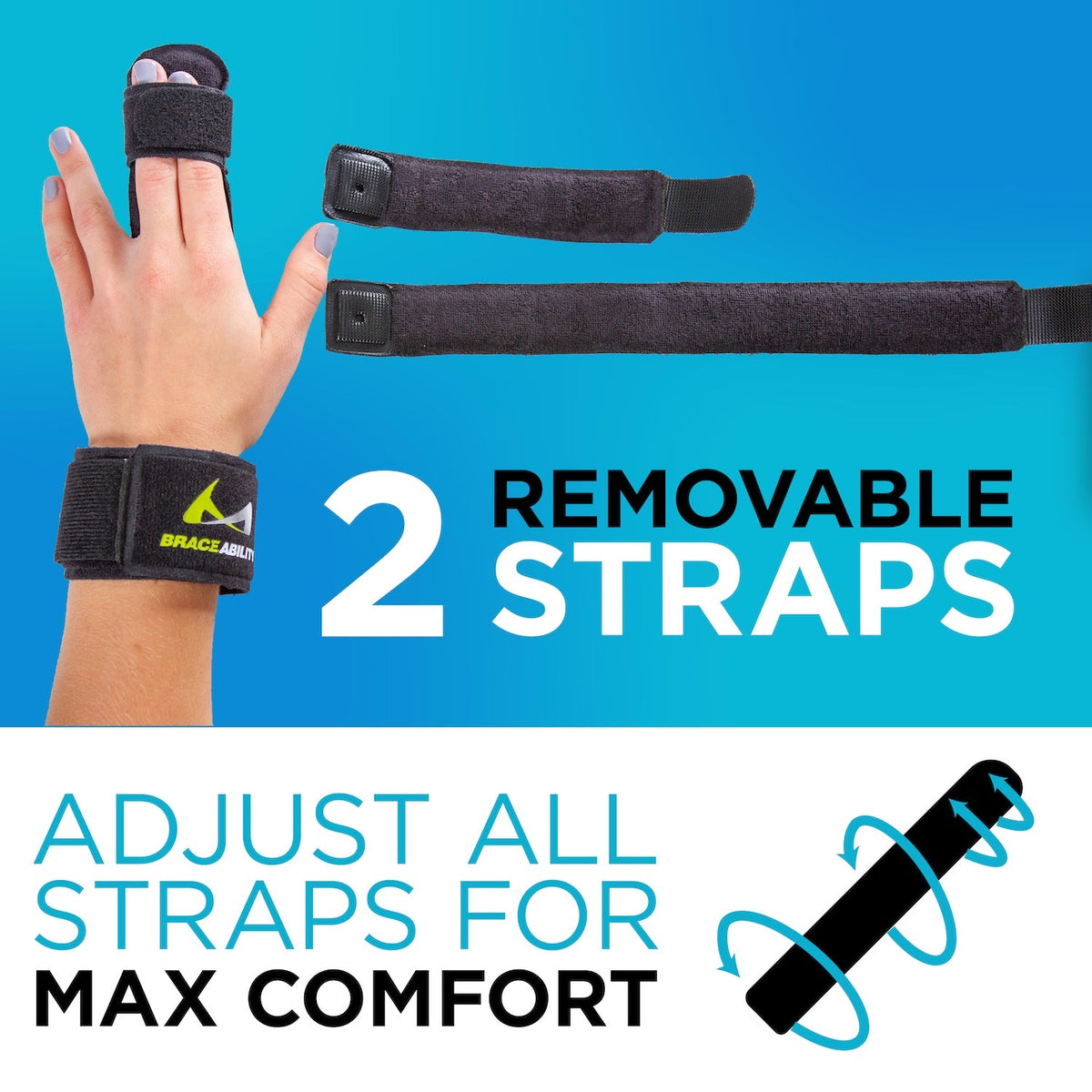 Dupuytren's Contracture & Metacarpal Fracture Splint | Hand & Two Finger Extension Brace for Index, Middle, Ring or Pinky