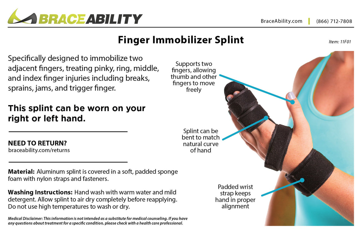 Dupuytren's Contracture & Metacarpal Fracture Splint | Hand & Two Finger Extension Brace for Index, Middle, Ring or Pinky