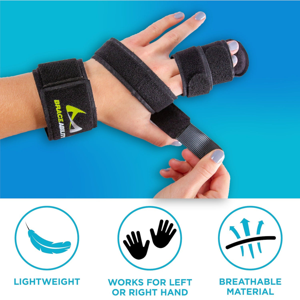 Dupuytren's Contracture & Metacarpal Fracture Splint | Hand & Two Finger Extension Brace for Index, Middle, Ring or Pinky