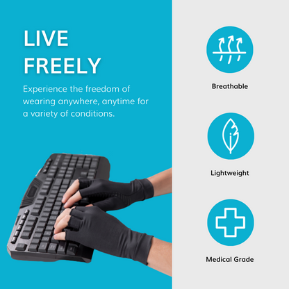 Carpal Tunnel Compression Gloves | Fingerless Support for Gaming Wrist, Finger, Hand and Thumb Pain