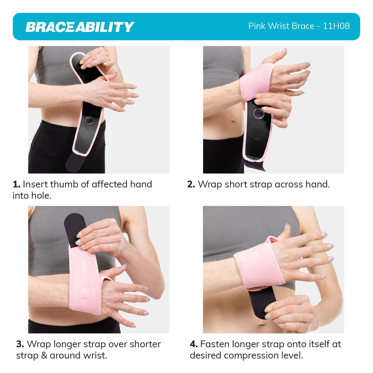 Women's Wrist Brace | Pink Mommy Hand Wrap for Pregnancy Carpal Tunnel Relief & Tendonitis Treatment - FINAL SALE