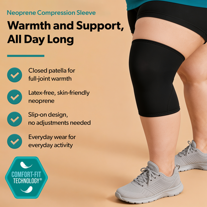 Plus Size Neoprene Knee Sleeve for Arthritis Relief and Daily Comfort