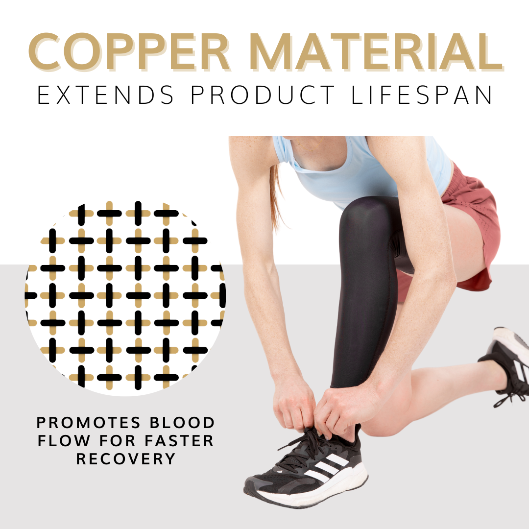 Full Leg Compression Sleeve | Copper-Infused Recovery Wrap for Calf, Thigh, Knee & Shin Pain Relief - FINAL SALE