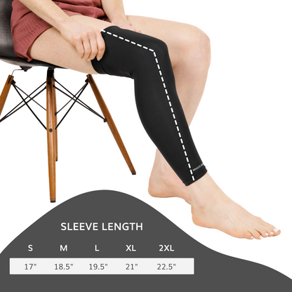 Full Leg Compression Sleeve | Copper-Infused Recovery Wrap for Calf, Thigh, Knee & Shin Pain Relief - FINAL SALE