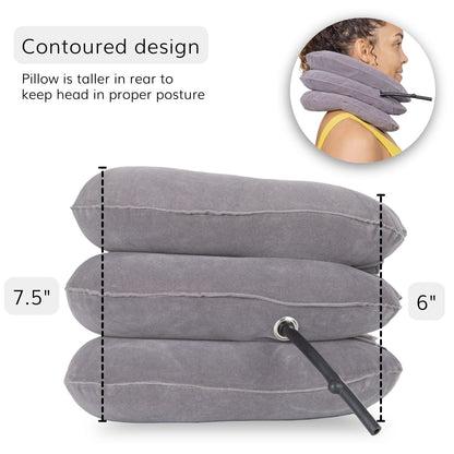 Inflatable Neck Traction Device - Soft Cervical Stretcher Pillow with Pump for At-Home Decompression - FINAL SALE