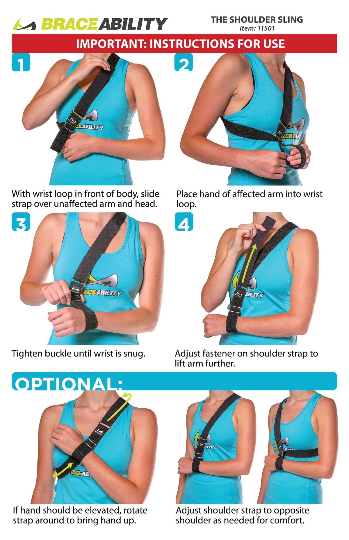 Waterproof Arm Sling | Comfortable Right or Left Universal Shoulder Support for Adults & Kids
