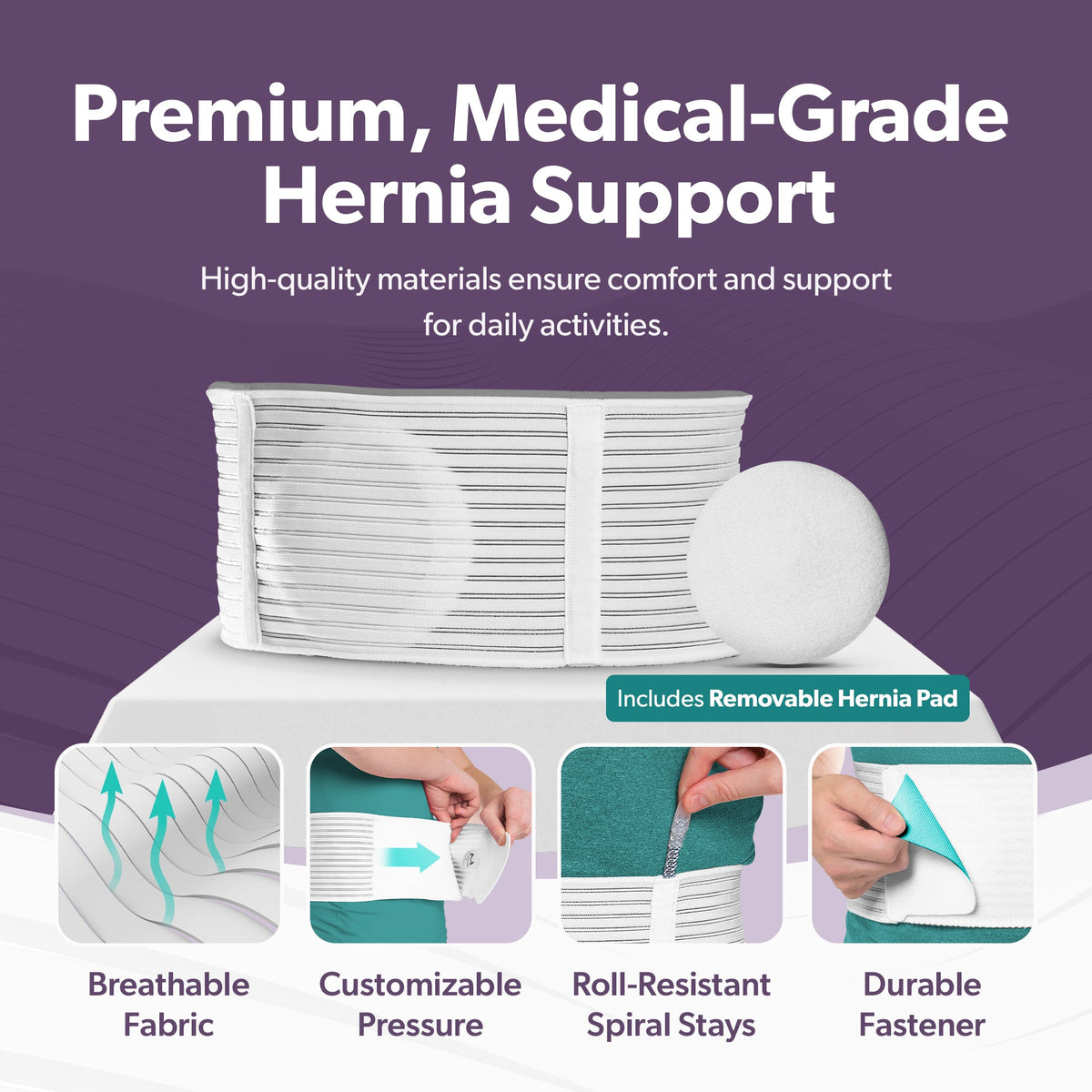 Umbilical & Abdominal Hernia Support Belt with Pad