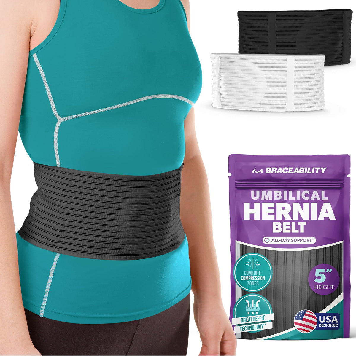 Umbilical & Abdominal Hernia Support Belt with Pad