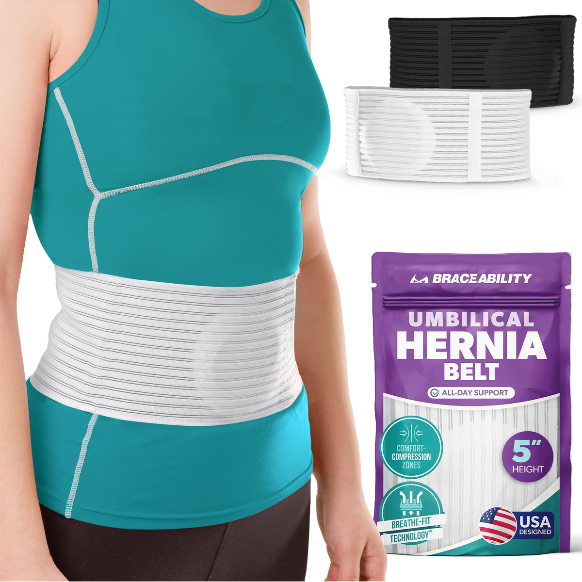 Umbilical & Abdominal Hernia Support Belt with Pad