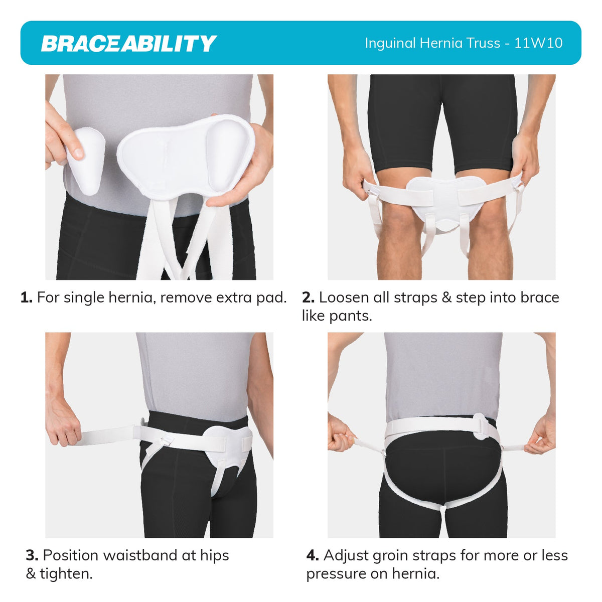 Inguinal Hernia Truss | Groin Support Brace with Adjustable Belt for Scrotal and Femoral Treatment - FINAL SALE