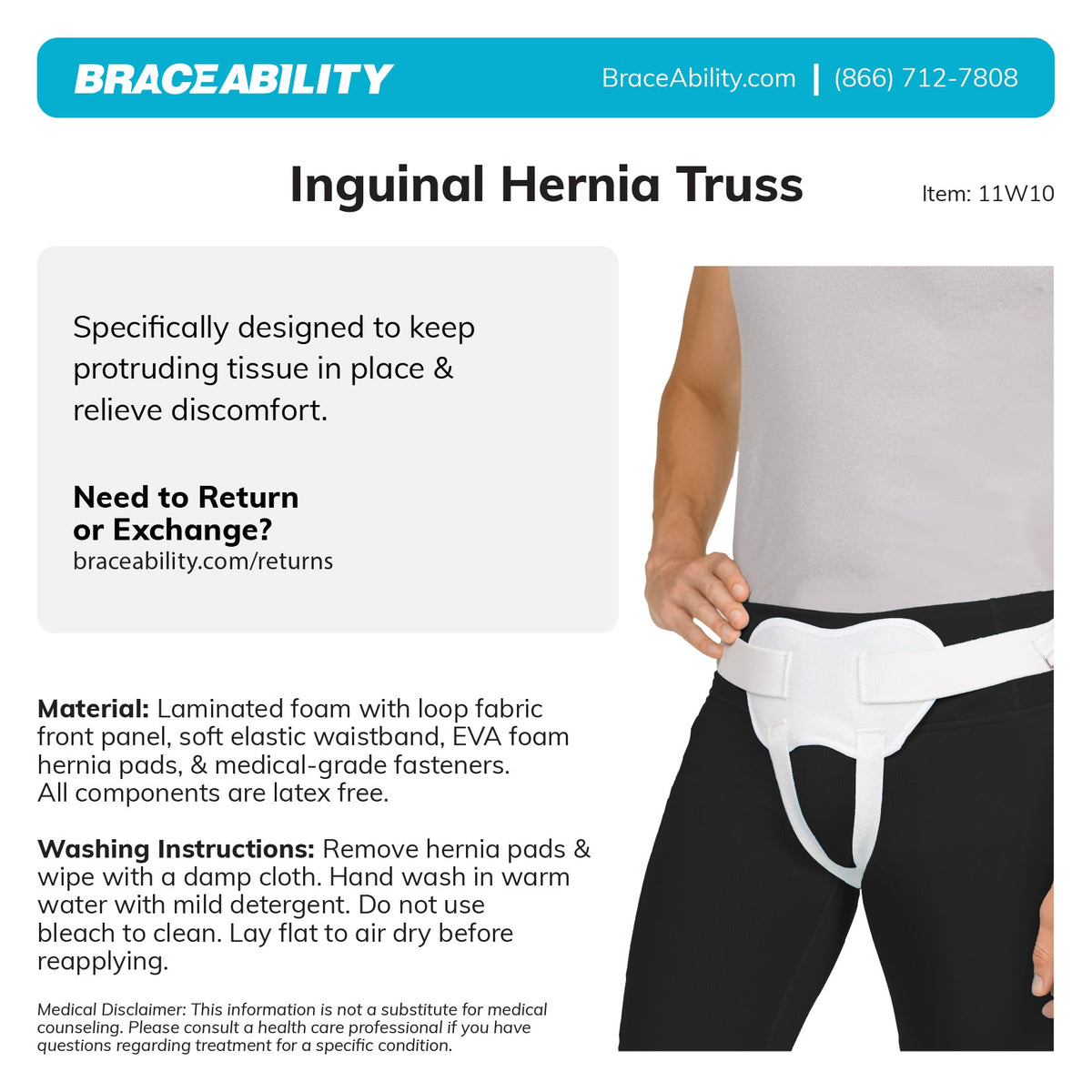 Inguinal Hernia Truss | Groin Support Brace with Adjustable Belt for Scrotal and Femoral Treatment - FINAL SALE
