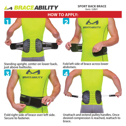 Spine Sport Back Brace | Athletic, Lightweight & Breathable Lumbar Support for Working Out, Golfing, Running or Exercising