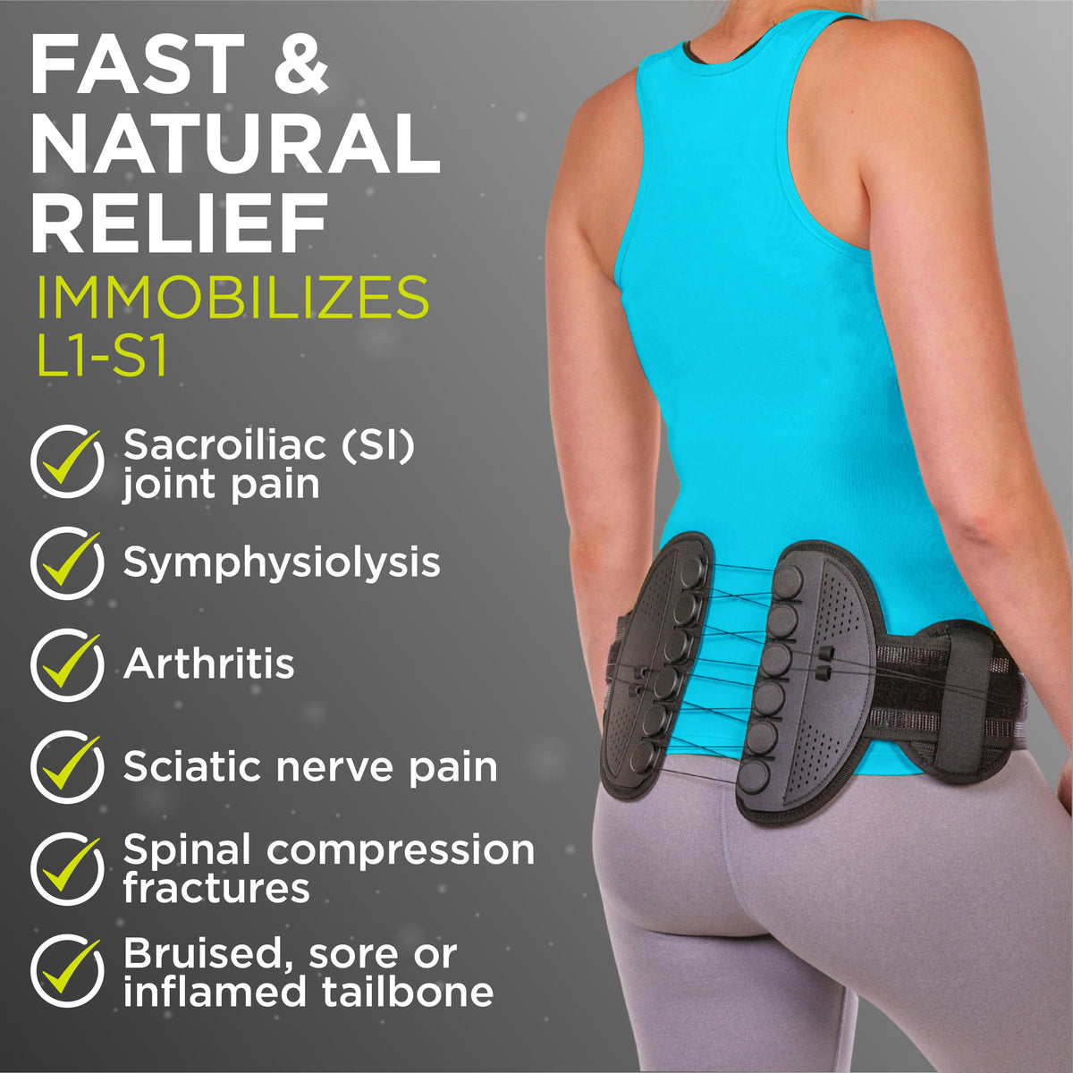 SI Joint Belt | Sacroiliac Dysfunction Treatment & Tailbone or Coccyx Pain Relief Compression Brace