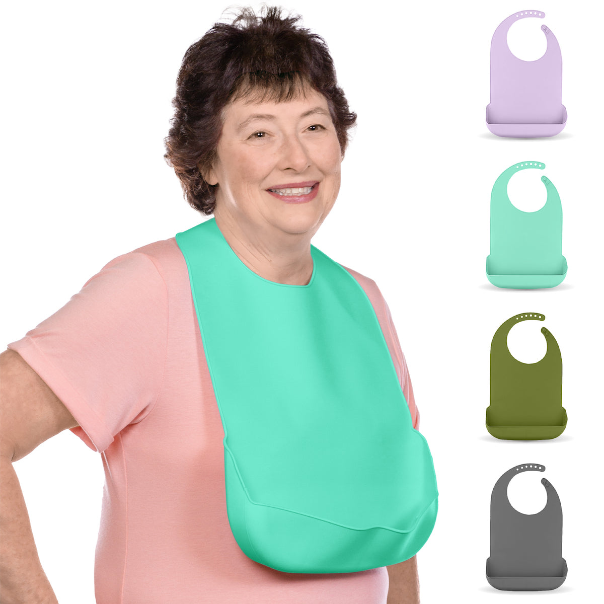 Silicone Adult Bib - Washable Clothing Protector & Food Catcher for Elderly, Disabled, Special Needs - FINAL SALE