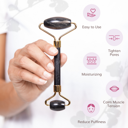 Jade Facial Roller | Gua Sha Lifting Massage Tool for Under Eye Bags, Lymphatic Drainage, Face Swelling Treatment - FINAL SALE