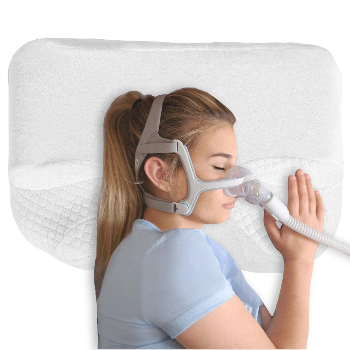 CPAP Side Sleeper Pillow | Contoured Positional Wedge for Sleep Apnea Treatment and Snoring Prevention - FINAL SALE