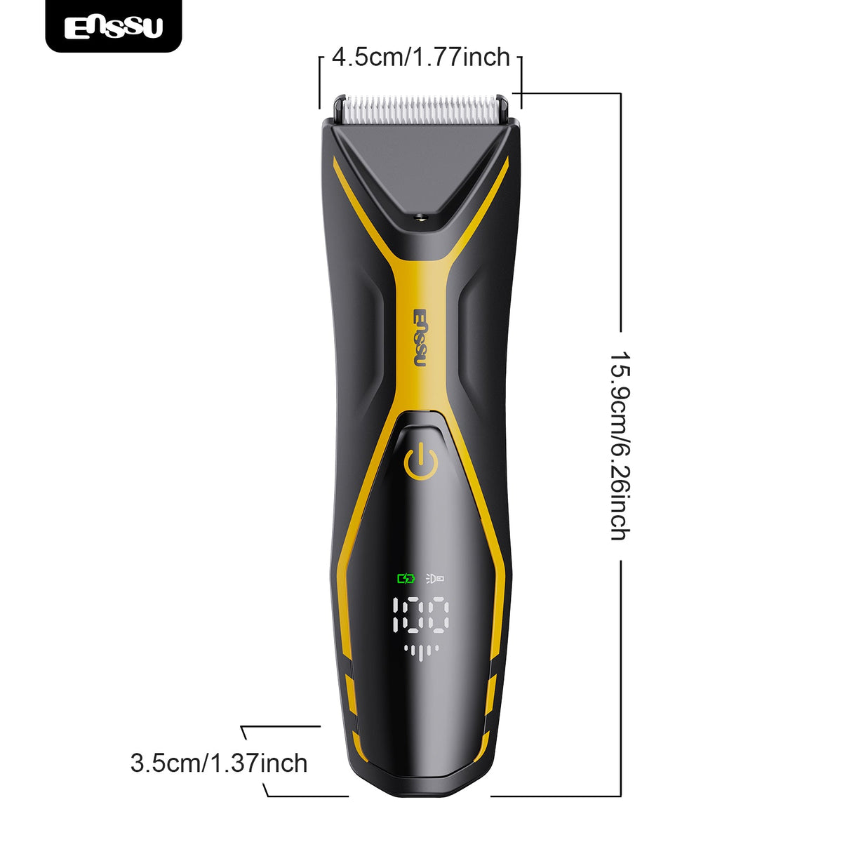 Aparador Corporal 2 em 1 ENSSU Pro Amarelo – BraiLock™ IPX7 Ecrã Digital