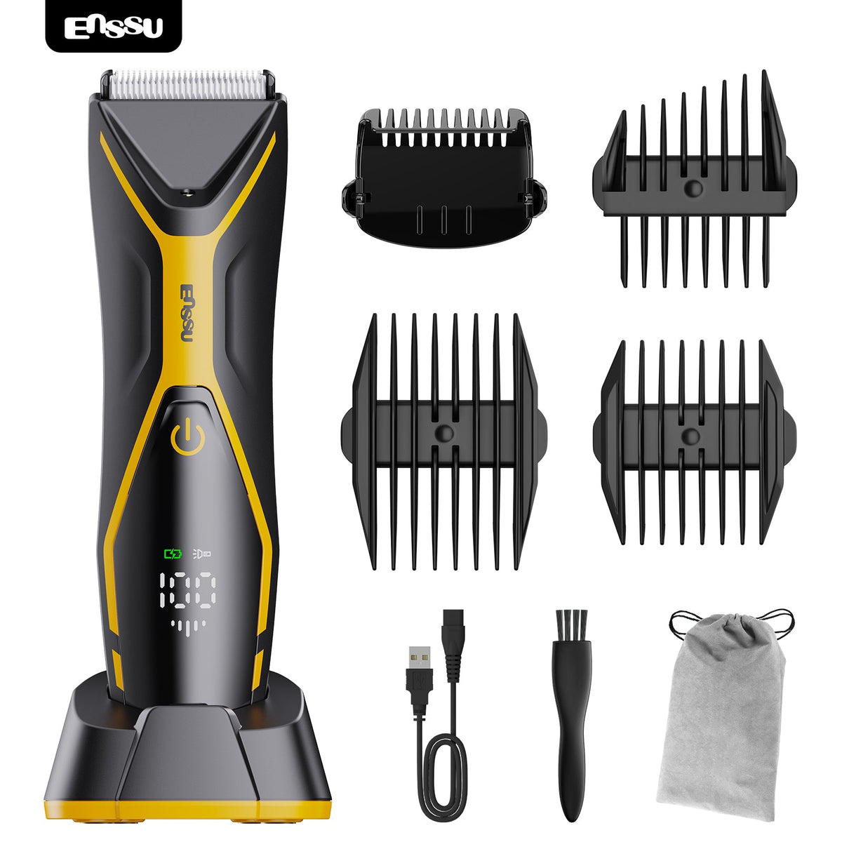 Aparador Corporal 2 em 1 ENSSU Pro Amarelo – BraiLock™ IPX7 Ecrã Digital