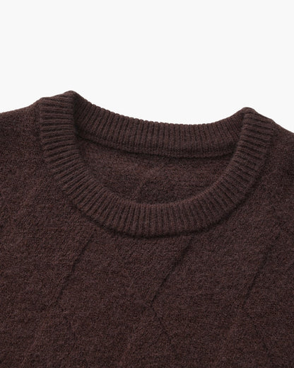 Diamond Knit Crewneck Sweater