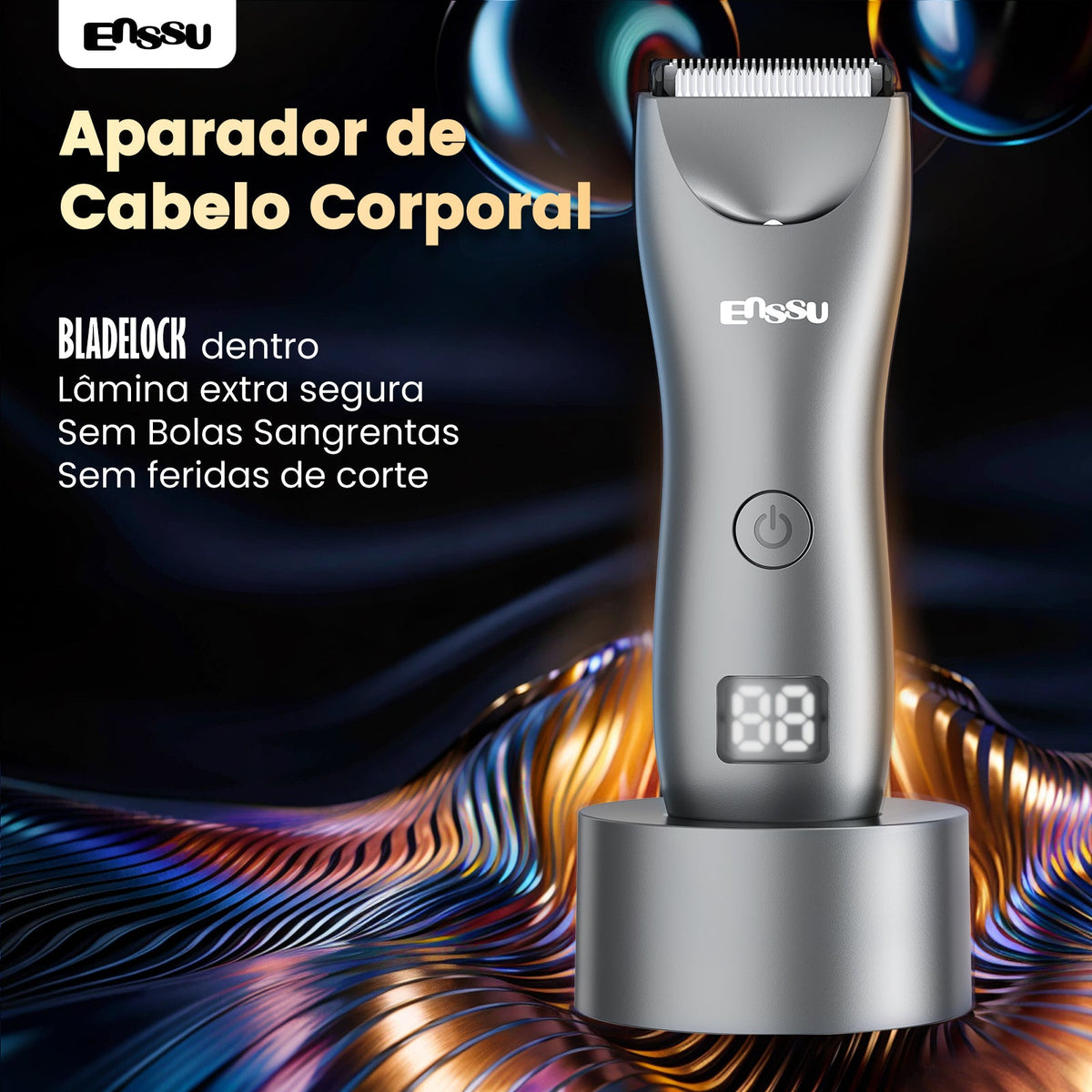 Aparador Corporal ENSSU Pro Cinza – Ecrã Numérico, 60 min, IPX7