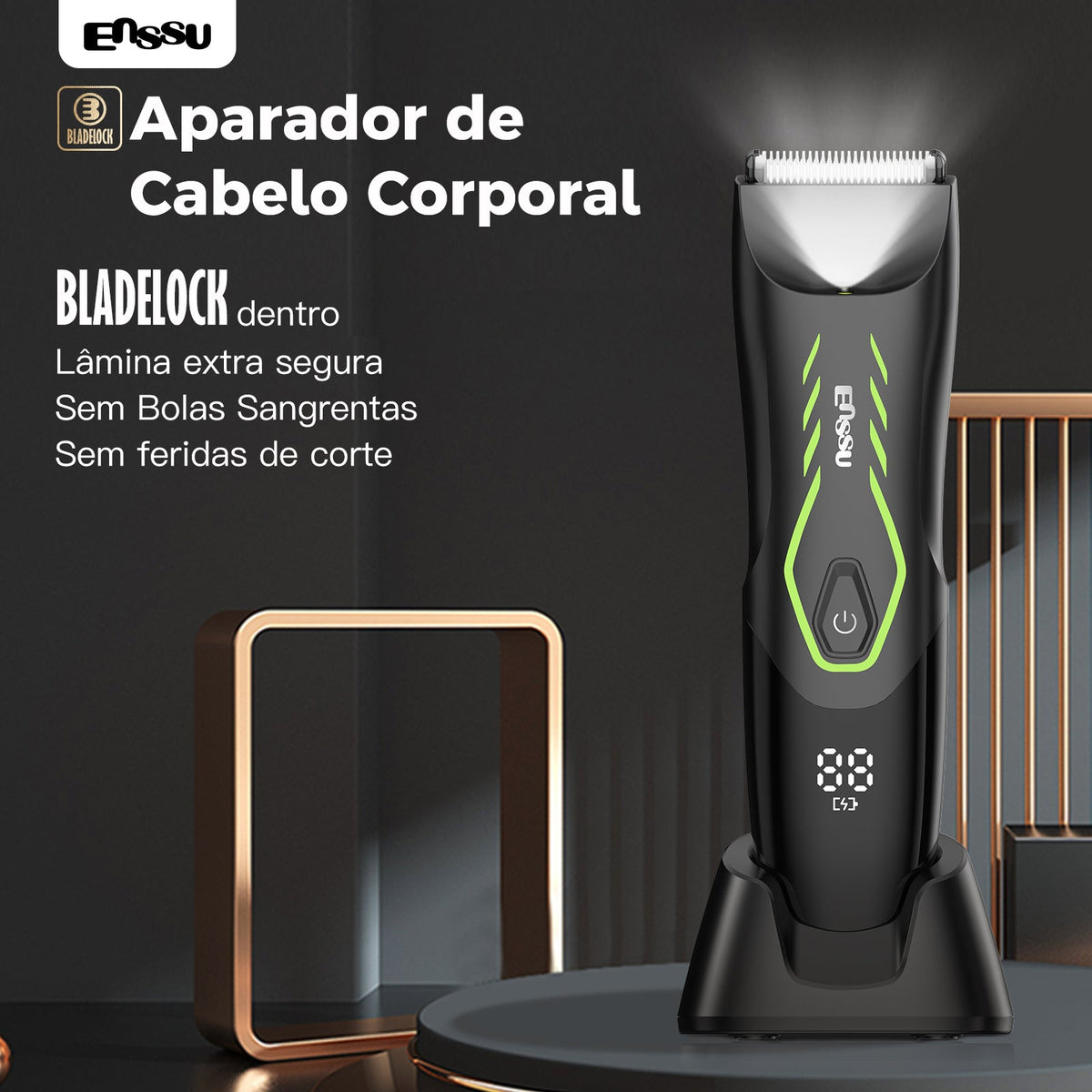 Aparador ENSSU Pro – Ecrã Digital, Lanterna e Pentes IPX7