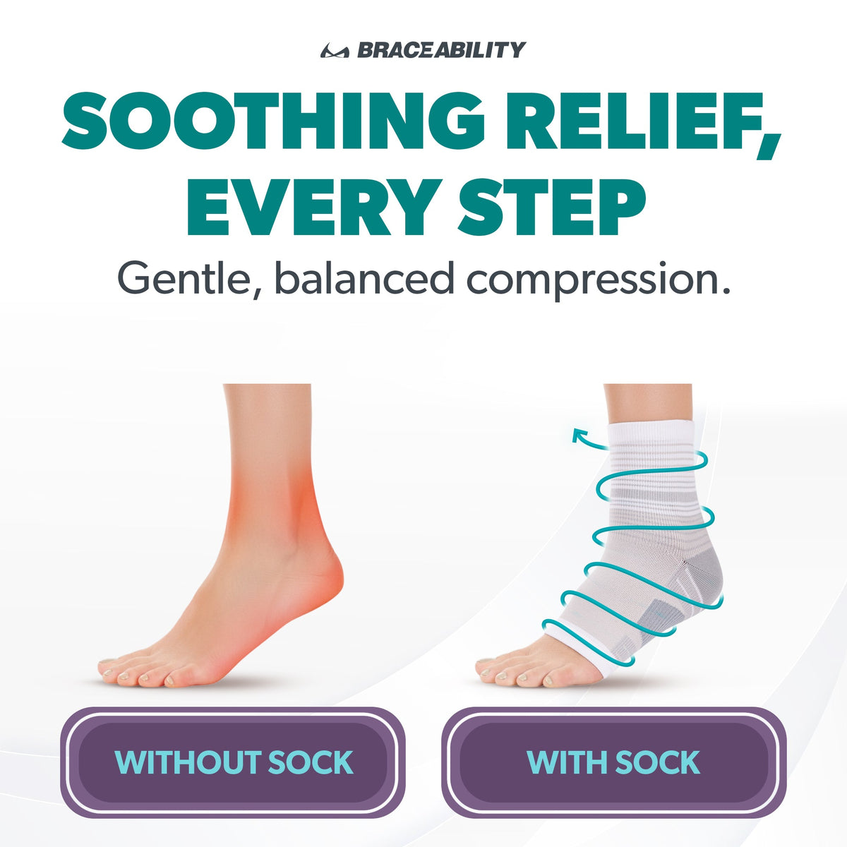 Diabetic Open-Toe Compression Socks - Circulation Support Sleeves for Neuropathy, Swelling, Foot Fatigue (1 Pair)