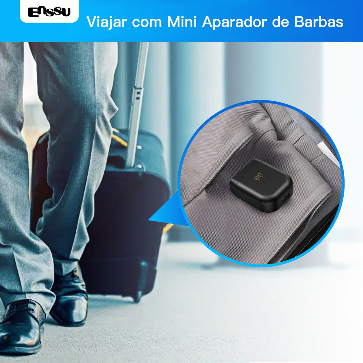 Máquina de Barbear Elétrica ENSSU – Sem Fios, À Prova de Água, USB