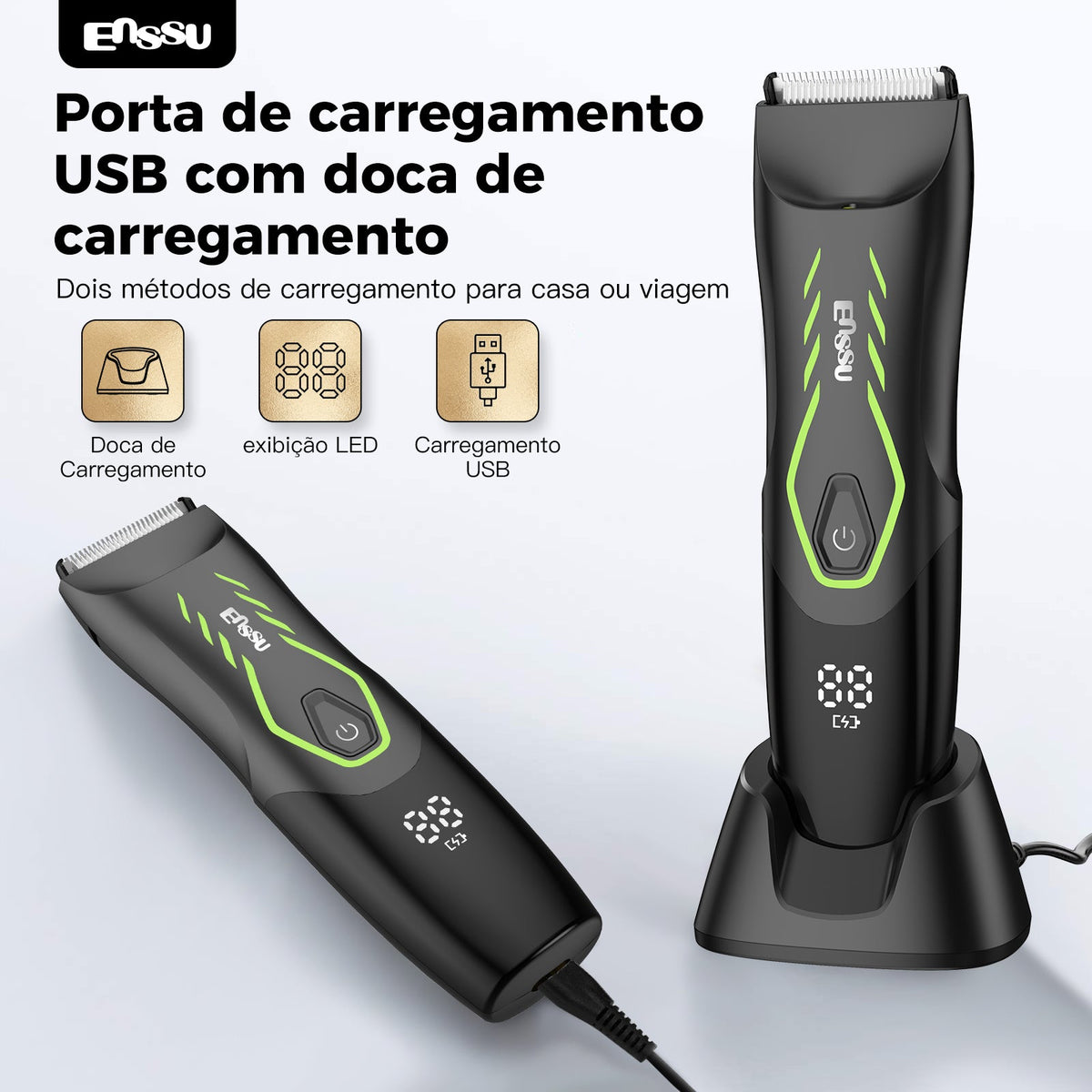 Aparador ENSSU Pro – Ecrã Digital, Lanterna e Pentes IPX7
