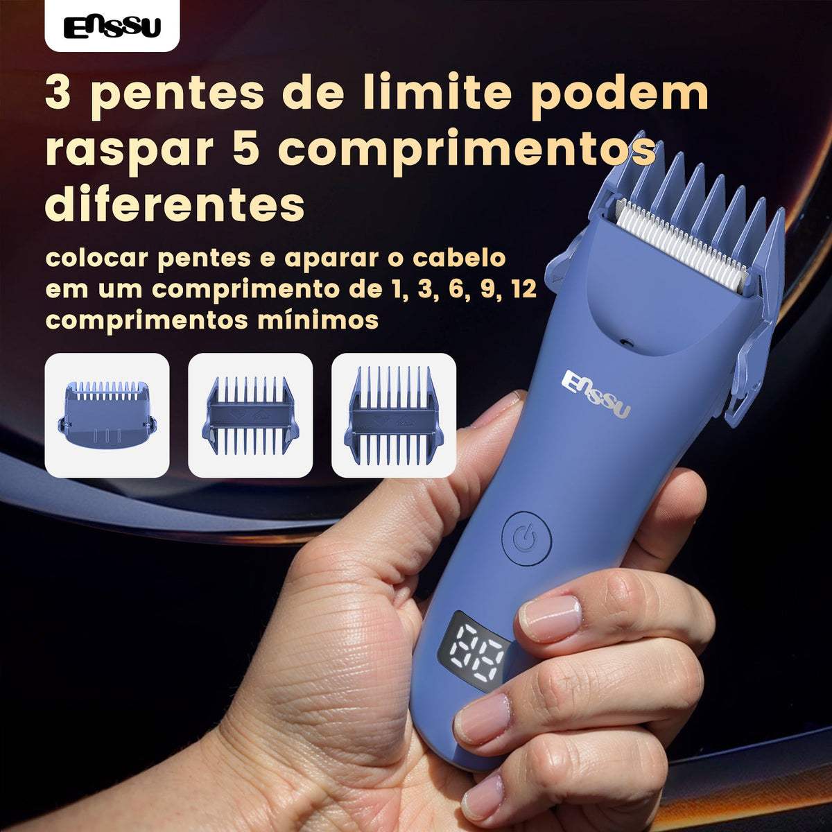 Aparador ENSSU Pro Azul – Ecrã Digital, Lanterna, IPX7 BraiLock™