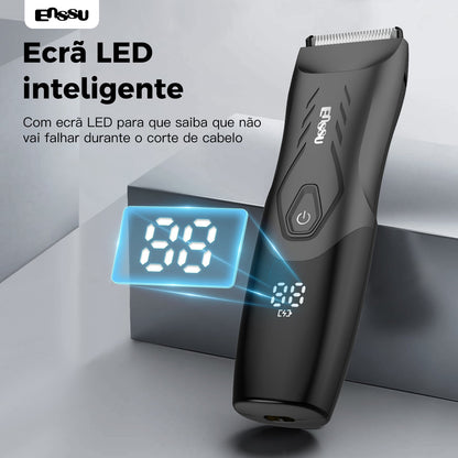 Kit Aparador Barba & Corpo ENSSU Max Preto – 2 em 1 com Base IPX7