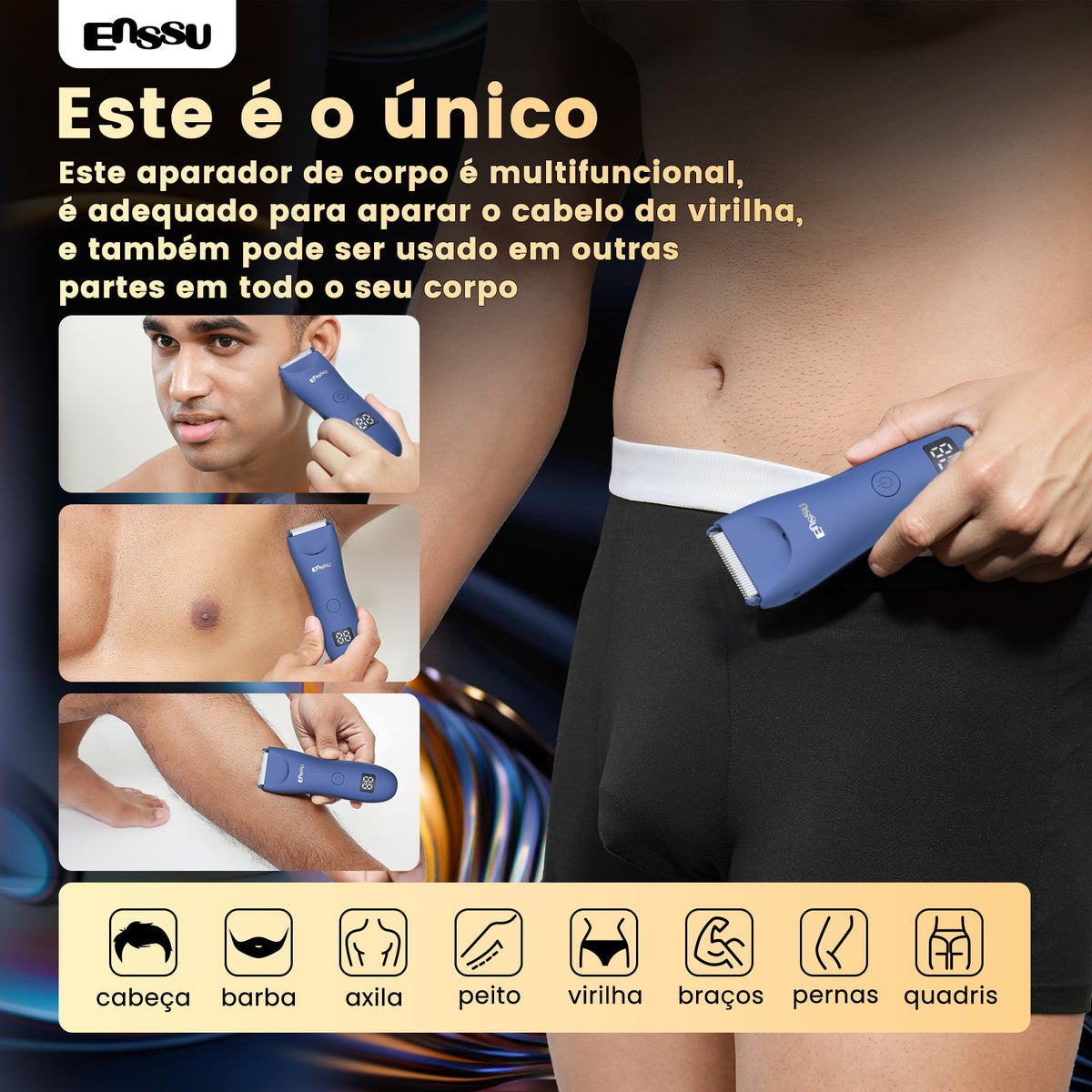 Aparador ENSSU Pro Azul – Ecrã Digital, Lanterna, IPX7 BraiLock™