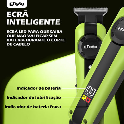 Conjunto Máquina de Cortar Cabelo e Aparador Profissional sem Fios ENSSU
