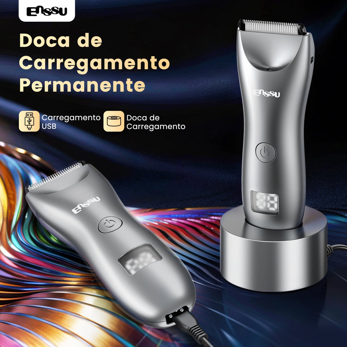 Aparador Corporal ENSSU Pro Cinza – Ecrã Numérico, 60 min, IPX7
