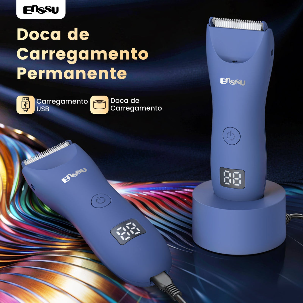 Aparador ENSSU Pro Azul – Ecrã Digital, Lanterna, IPX7 BraiLock™