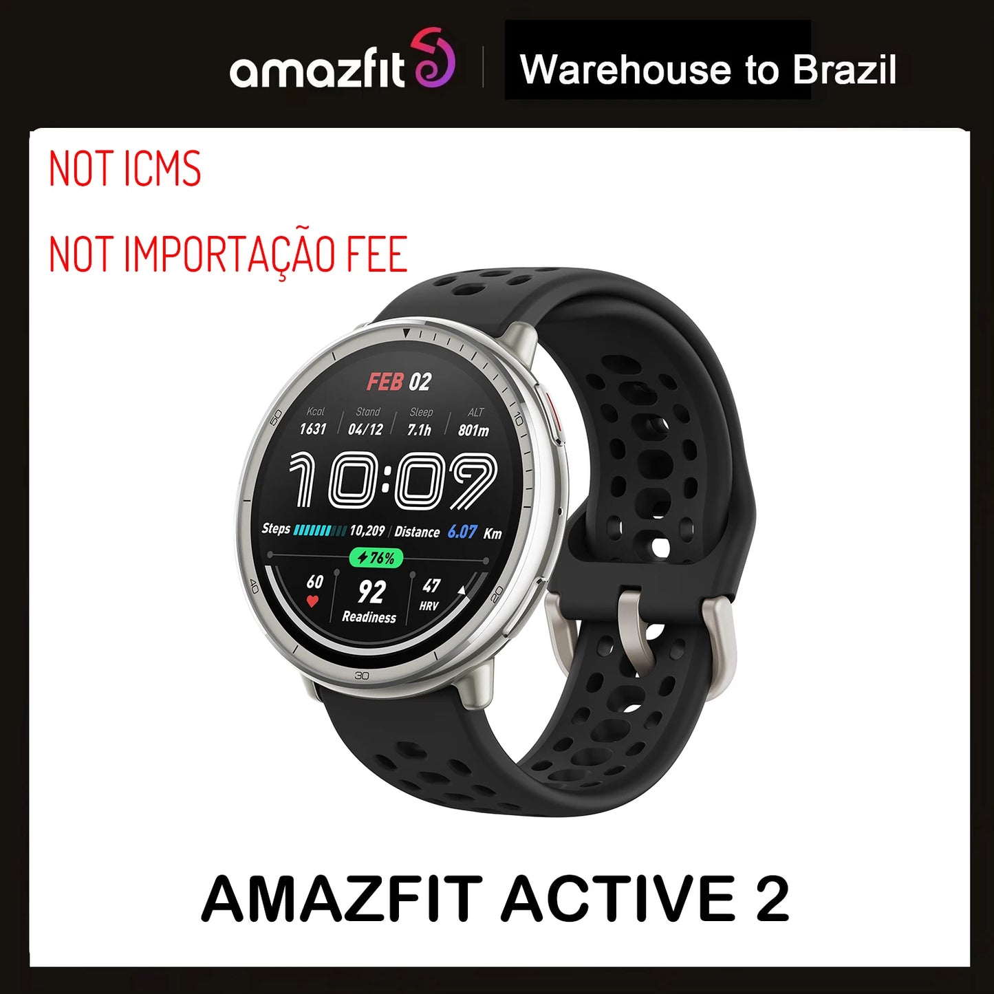 Original Amazfit Active 2 Round Smart Watch 10-day Battery Life Smartwatch For IOS phone Android