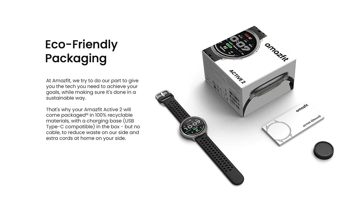 Original Amazfit Active 2 Round Smart Watch 10-day Battery Life Smartwatch For IOS phone Android
