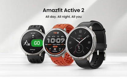 Original Amazfit Active 2 Round Smart Watch 10-day Battery Life Smartwatch For IOS phone Android