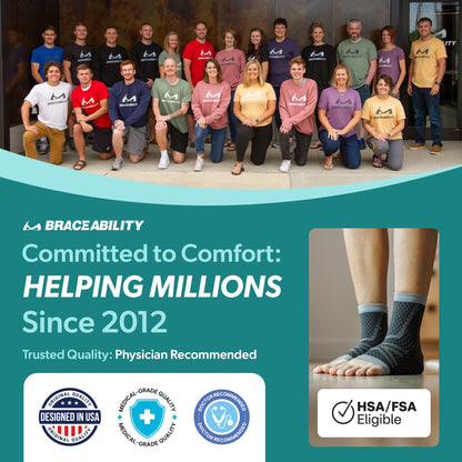 Ankle Compression Socks - Foot Support Sleeves for Plantar Fasciitis, Tendonitis, Arthritis, Ankle Sprains (1 Pair)