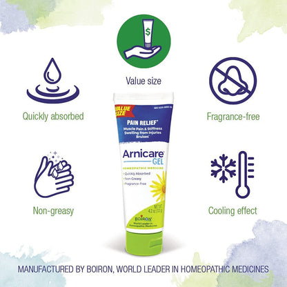 Boiron Arnicare Gel | Topical Natural Arnica Pain Relief Cream for Arthritis & Sore Muscles (4.2 Ounces)