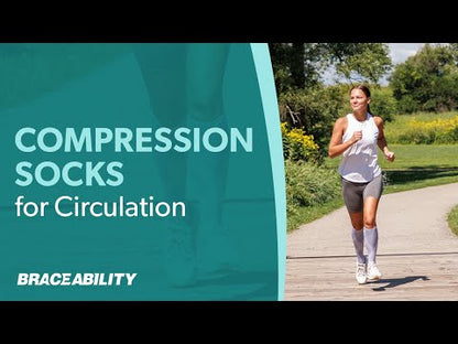 Compression Socks for Circulation - 20-30 mmHg Knee High Neuropathy Open Toe Stockings for Men or Women (Pair)